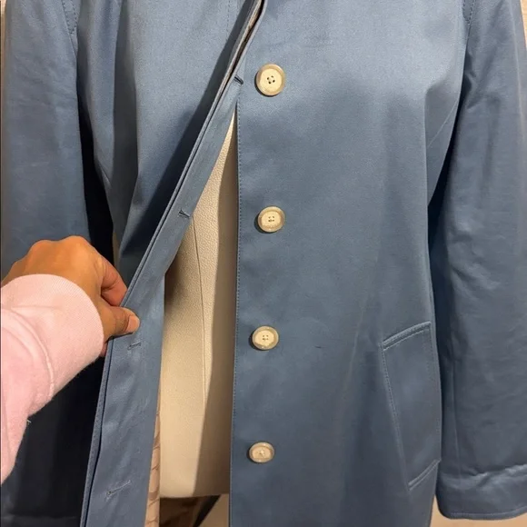 Coach Vintage Cotton Button Down Trench Coat Rain Resistant Preppy